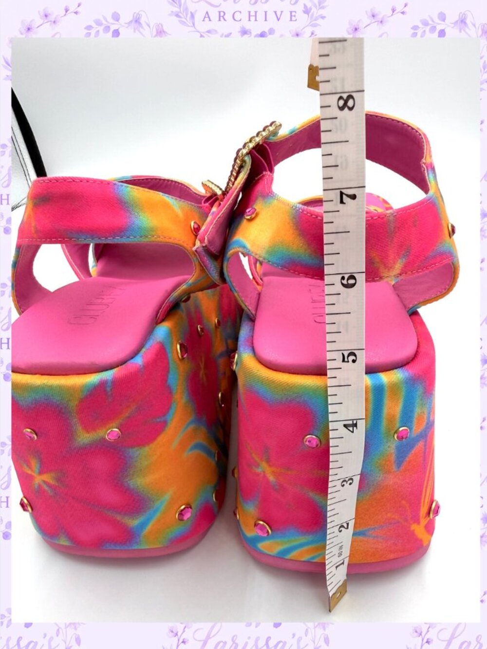 Club Exx by Dolls Kill | "Island Time" Neon Platform Sandals | Size 7 - Picture 9 of 16